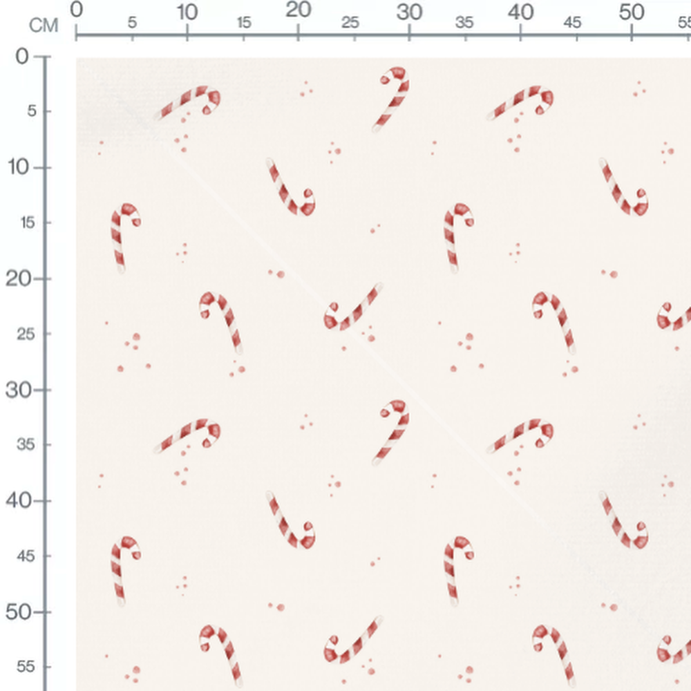 Tissu - Sucres d'orge sur fond crème 2