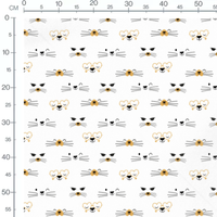 Tissu - Visages de chats stylisés