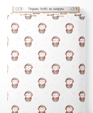 Tissu - Pingouins festifs en écharpes