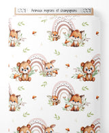Tissu - Animaux mignons et champignons