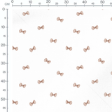 Tissu - Nœuds papillon marron sur blanc