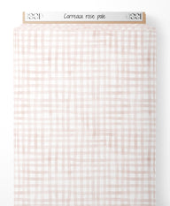 Tissu - Carreaux rose pâle