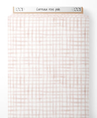 Tissu - Carreaux rose pâle