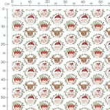 Tissu - Visages de Noël illustrés