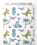 Tissu - Dinosaures fête d'anniversaire