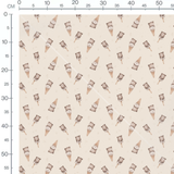 Tissu - Oursons en cornets chocolatés