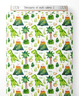 Tissu - Dinosaures et œufs colorés 2