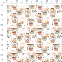 Tissu - Animaux mignons en vol