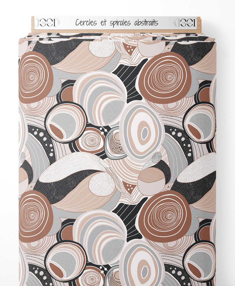 Tissu - Cercles et spirales abstraits