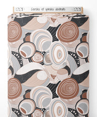 Tissu - Cercles et spirales abstraits
