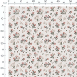 Tissu - Roses roses sur fond blanc 2