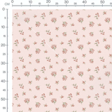 Tissu - Fleurs roses sur fond rose