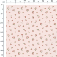 Tissu - Fleurs roses sur fond rose
