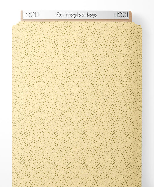 Tissu - Pois irréguliers beige