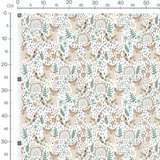 Tissu - Cerfs et renards bruns