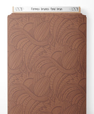 Tissu - Formes brunes sur fond brun