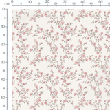 Tissu - Roses délicates sur fond blanc