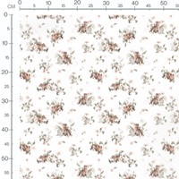 Tissu - Souris brunes et fleurs blanches