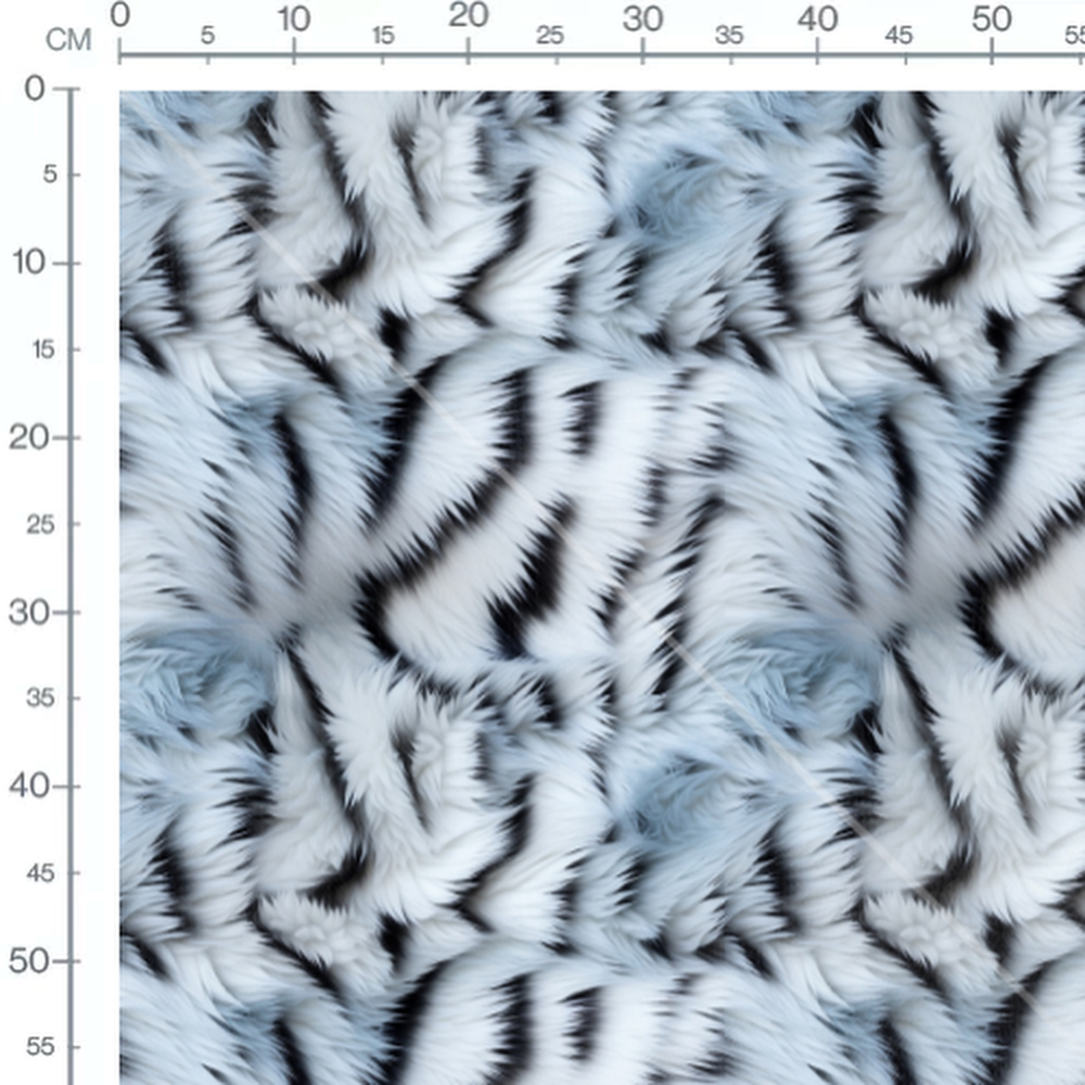 Tissu - fourrure tigre blanc