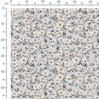 Tissu - Fleurs beige et vert harmonieux