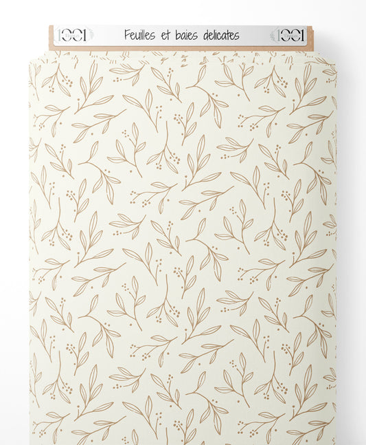 Tissu - Feuilles et baies délicates