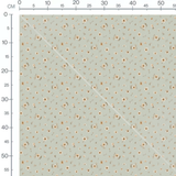 Tissu - Fleurs beige sur vert