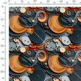 Tissu - Cercles Abstraits Bois Métal