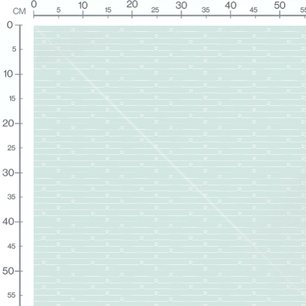 Tissu - Cœurs blancs sur vert pâle