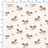 Tissu - Chevaux à bascule aquarelle