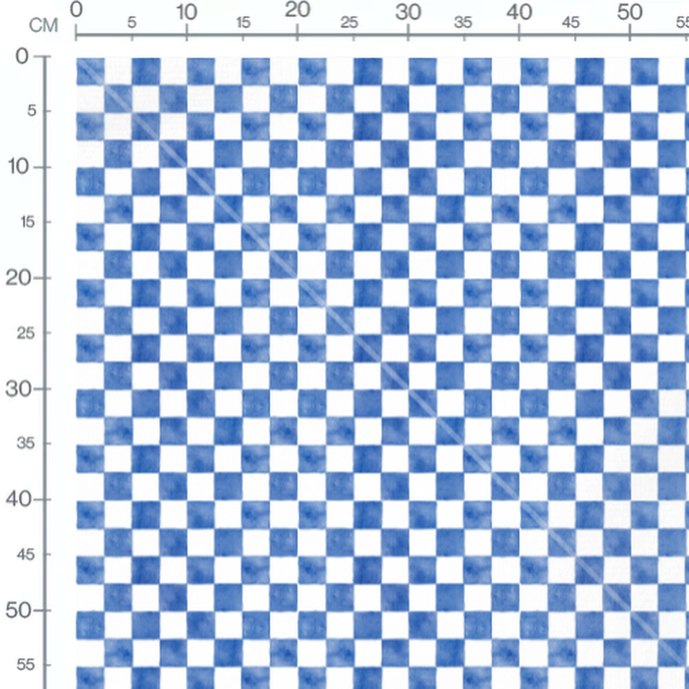 Tissu - Carreaux bleus aquarelle