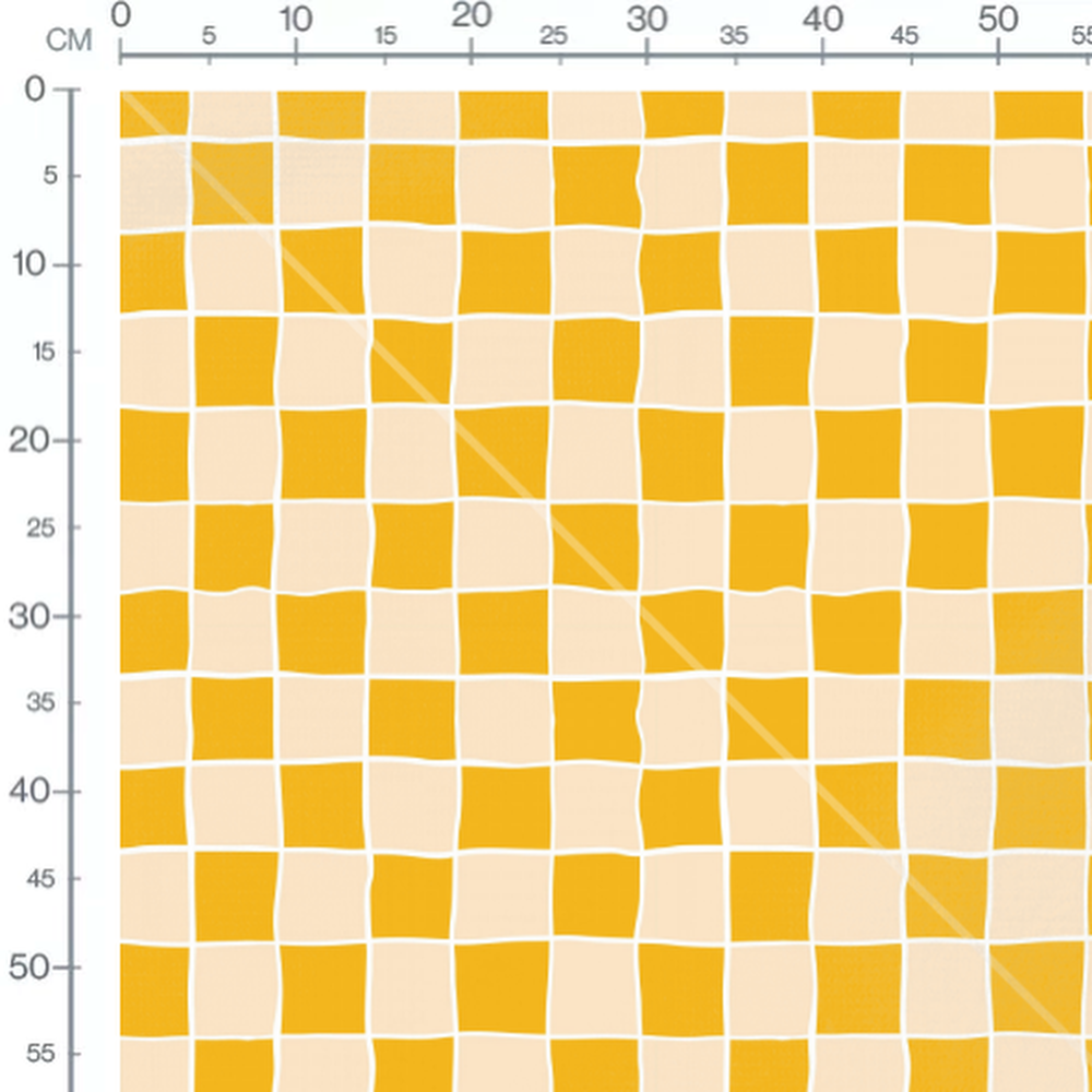Tissu - Carreaux jaunes et crème