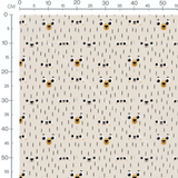 Tissu - Ours noirs et blancs sur beige