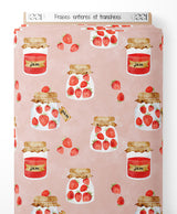 Tissu - Fraises entières et tranchées