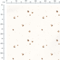 Tissu - Abeilles aquarelle sur fond blanc