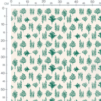 Tissu - Arbres verts sur fond crème