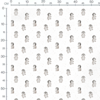 Tissu - Pingouins sur fond neigeux