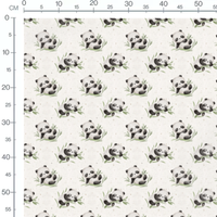 Tissu - Pandas entourés de feuilles