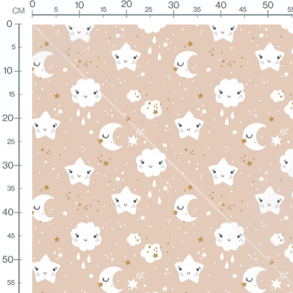 Tissu - Poussins sur fond gris clair