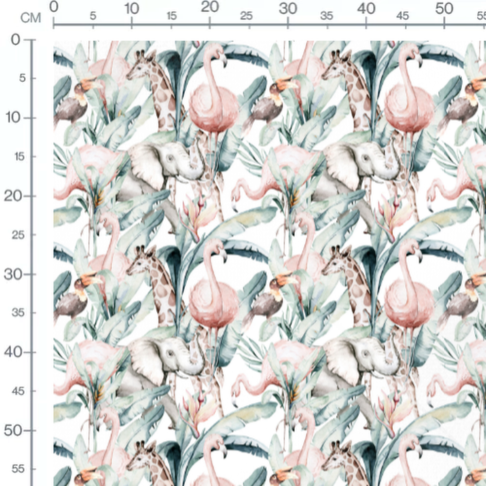 Tissu - Animaux de la savane aquarelle
