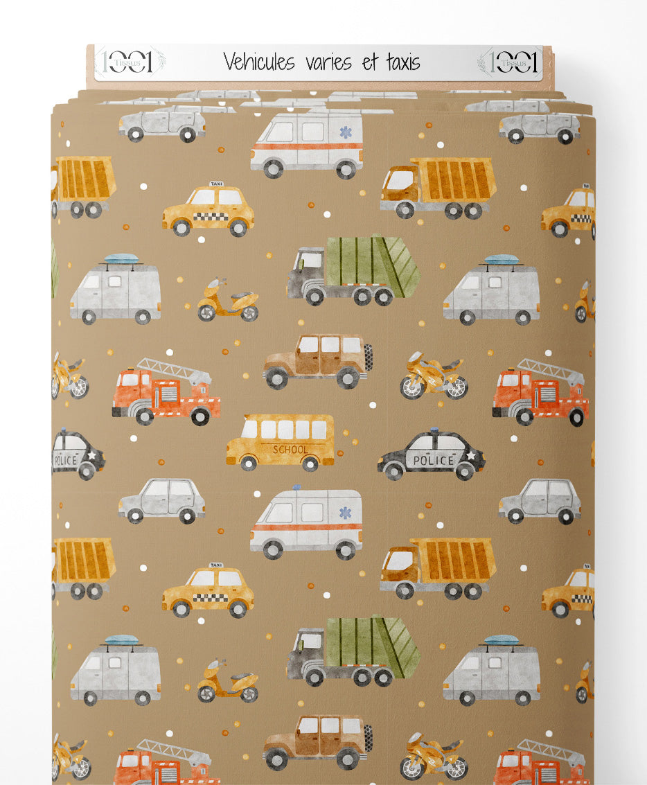 Tissu - Véhicules variés et taxis