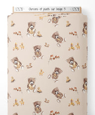 Tissu - Oursons et jouets sur beige 3