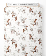 Tissu - Animaux et champignons forestiers