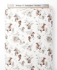 Tissu - Animaux et champignons forestiers