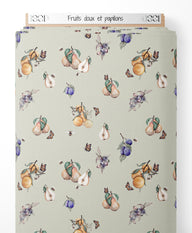 Tissu - Fruits doux et papillons
