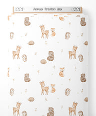 Tissu - Animaux forestiers doux