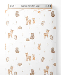 Tissu - Animaux forestiers doux