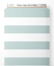 Tissu - Rayures larges bleu et blanc