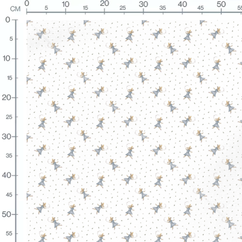 Tissu - Souris couronnées en bleu