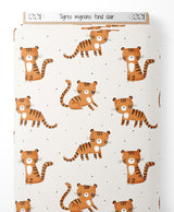 Tissu - Tigres mignons sur fond clair