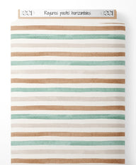 Tissu - Rayures pastel horizontales